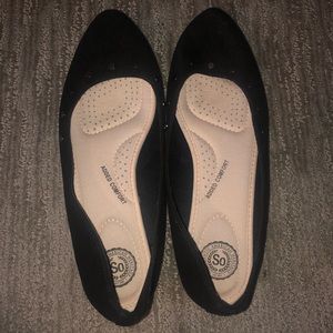 Women’s Black Flats with Silver Studs